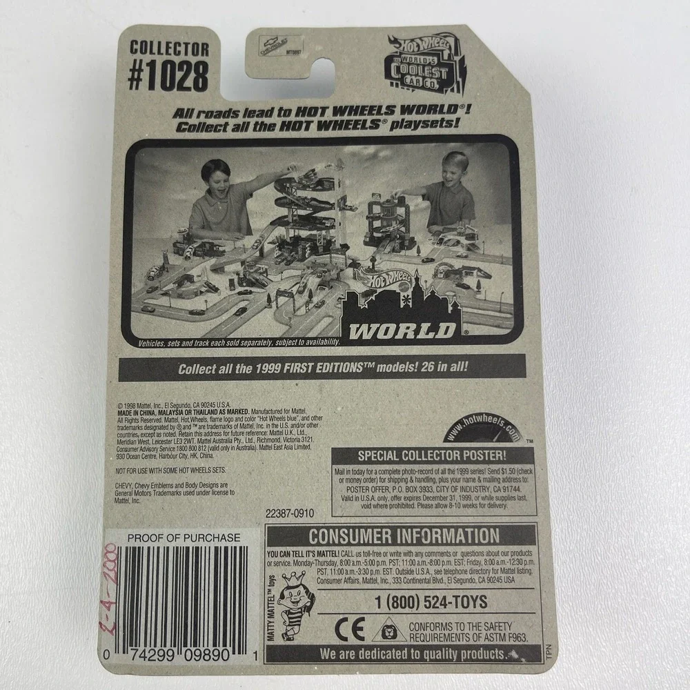 1999 Hot Wheels 56 Flashsider Yellow 3S Mattel Collector 1028